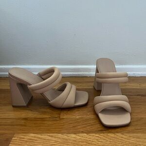 Chic Beige Block Heel Sandals